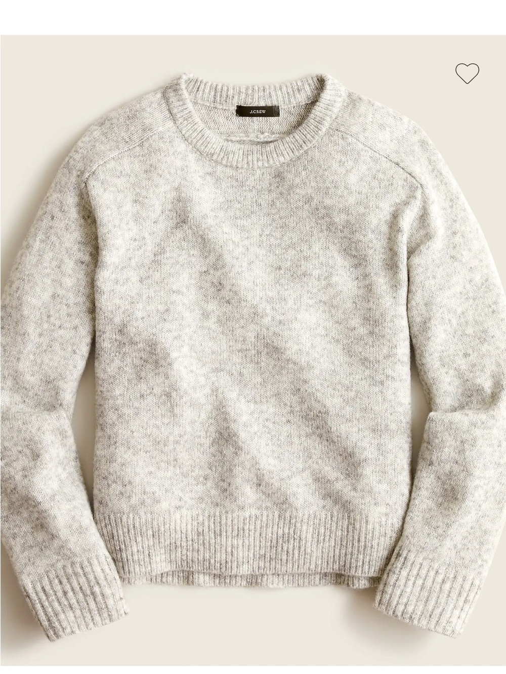 J. Crew Saddle Sleeve Light Gray Crewneck Sweater 2X